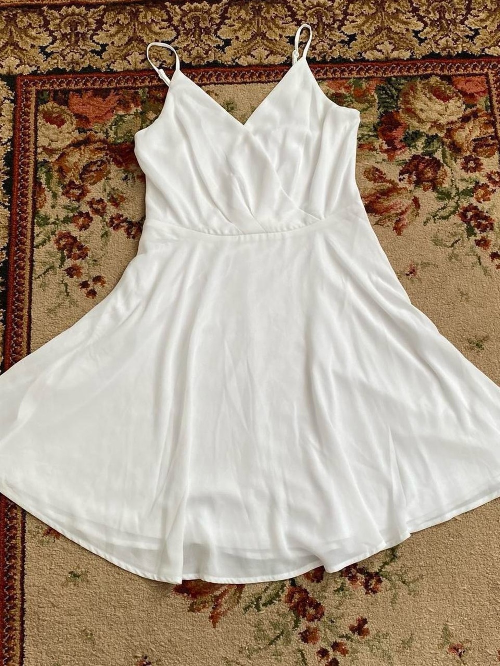 Express White V-Neck Spaghetti Strap Mini Dress